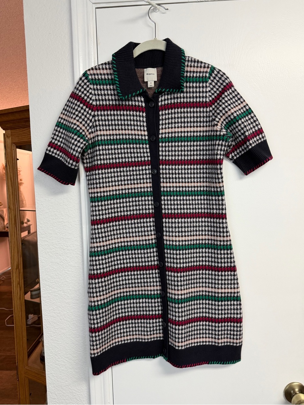 Maeve Anthropologie Buttondown Sweater Shift Mini Dress